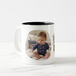 Caneca De Café Em Dois Tons Tipografia de Imagem de Bebê Fofo