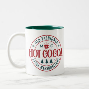 Caneca De Café Em Dois Tons Tipografia de Inicial de Monograma Cacau Quente