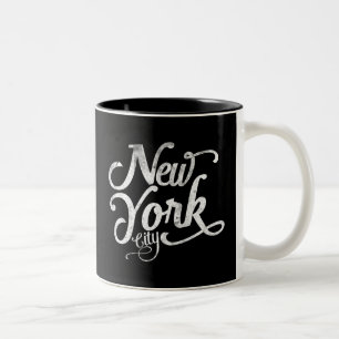 Caneca De Café Em Dois Tons Tipografia do vintage da Nova Iorque