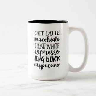 Caneca De Café Em Dois Tons Tipografia dos amantes do café Mug duas tonalidade