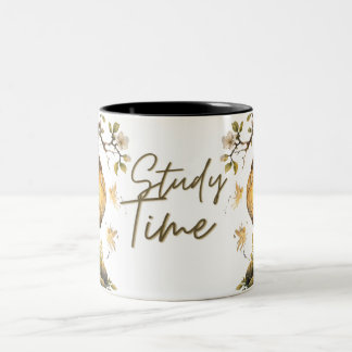 Caneca De Café Em Dois Tons Tipografia Estética de Tempo de Estudo