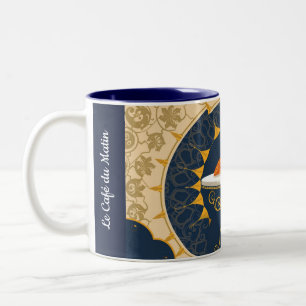 Caneca De Café Em Dois Tons Tipografia Francesa Minimalista Café au Lait