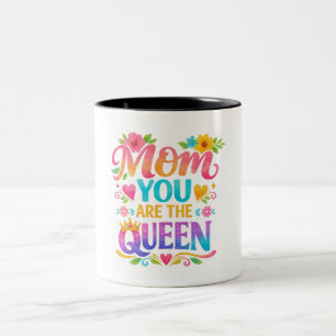CANECA DE CAFÉ EM DOIS TONS TIPOGRAFIA MÃE VOCÊ É A RAINHA