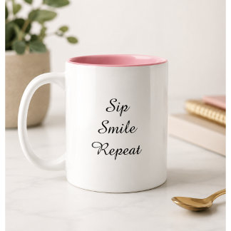 Caneca De Café Em Dois Tons Tipografia Moderna Divertida e Tendência Bebida So
