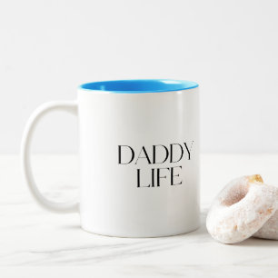 Caneca De Café Em Dois Tons Tipografia Moderna e Elegante Papai Vida