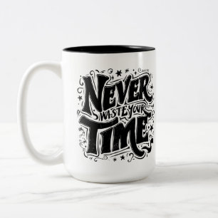 Caneca De Café Em Dois Tons Tipografia motivacional