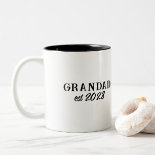 Caneca De Café Em Dois Tons Tipografia Retro Personalizada Avô Estabelecida