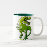 Caneca De Café XX- dinossauro de T-Rex que come desenhos animados