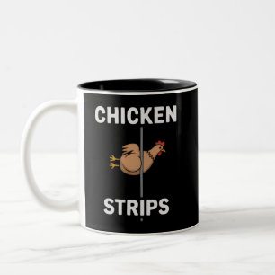 Caneca De Café Em Dois Tons Tiras de Frango Pun Piadas Engraçadas Sarcásticas 