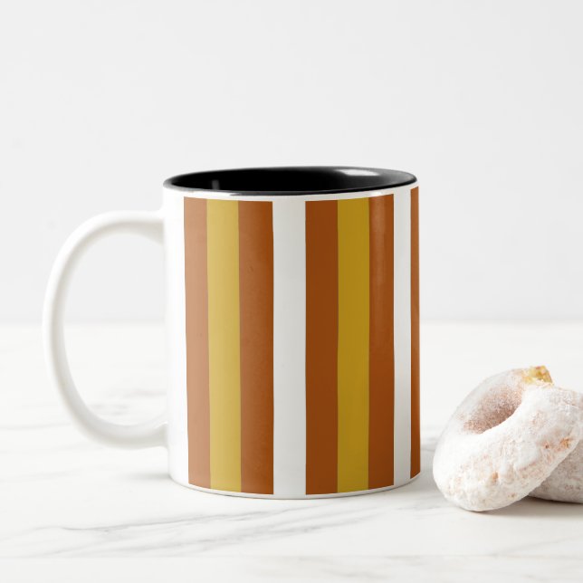Caneca De Café Em Dois Tons Tiras de milho doce (Com Donut)