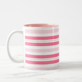 Caneca De Café Em Dois Tons Tiras Rosa Espessas