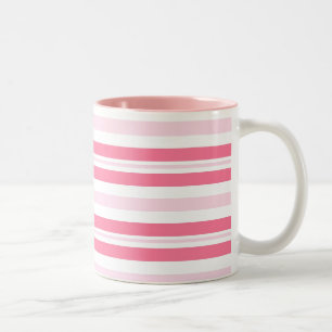 Caneca De Café Em Dois Tons Tiras Rosa Espessas