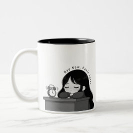 Caneca De Café Em Dois Tons Tire Agora, Pânico Depois Ilustração de Chibi Garo