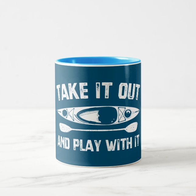 Caneca De Café Em Dois Tons Tire-o e Brinque com Ele Caiaque (Centro)