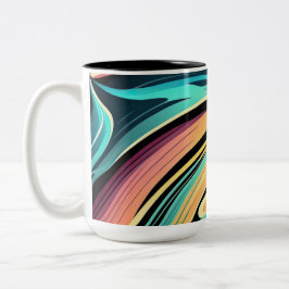 Caneca De Café Em Dois Tons Tiros coloridos Abstrato de fundo