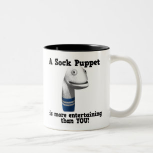 Caneca De Café Em Dois Tons Títere de Meia Mais Divertido