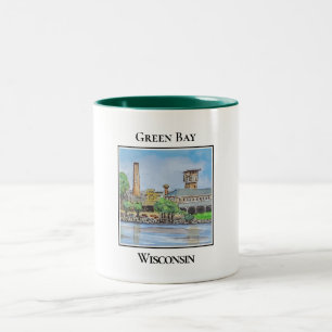 Caneca De Café Em Dois Tons Titletown, Green Bay Wisconsin