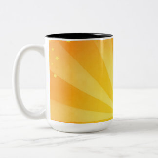 Caneca De Café Em Dois Tons Título: Raios de Sol Dourado – Explosão de Sol Lar