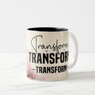 Caneca De Café Em Dois Tons Toalha de Borboleta Inspiradora