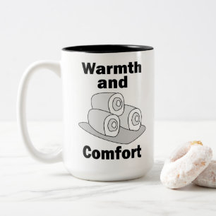 Caneca De Café Em Dois Tons Toalhas Calor E Conforto