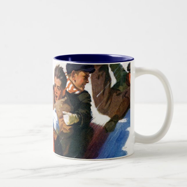 Caneca De Café Em Dois Tons Tobagganing (Direita)