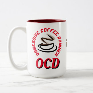 Caneca De Café Em Dois Tons TOC / Bebedor Obsessivo de Café