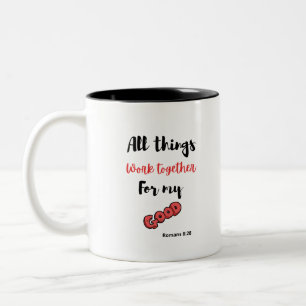 Caneca De Café Em Dois Tons todas as coisas funcionam juntas para o meu bem