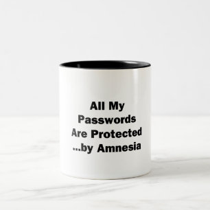 Caneca De Café Em Dois Tons Todas as minhas senhas estão protegidas...por Amn