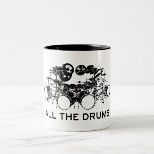 Caneca De Café Em Dois Tons Todo Drummer De Tambores