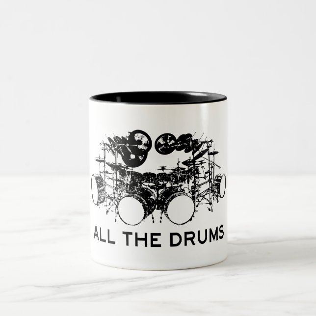 Caneca De Café Em Dois Tons Todo Drummer De Tambores (Centro)