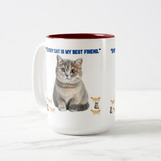 Caneca De Café Em Dois Tons todo gato é meu melhor amigo