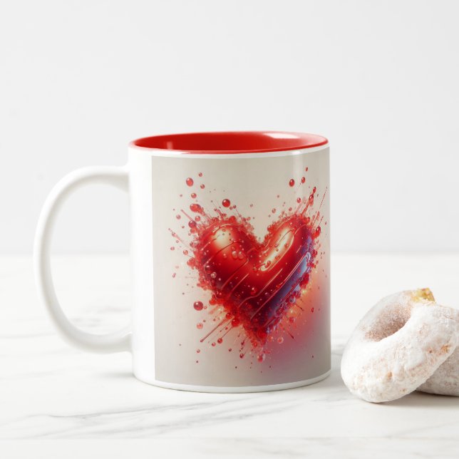 Caneca De Café Em Dois Tons Todo O Amor Colecionou Mug (Com Donut)