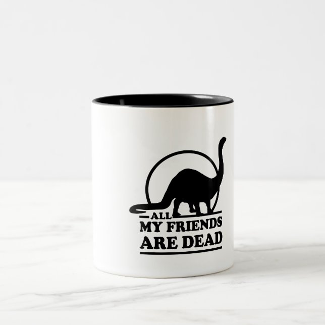 Caneca De Café Em Dois Tons Todos meus amigos estão inoperantes (Centro)