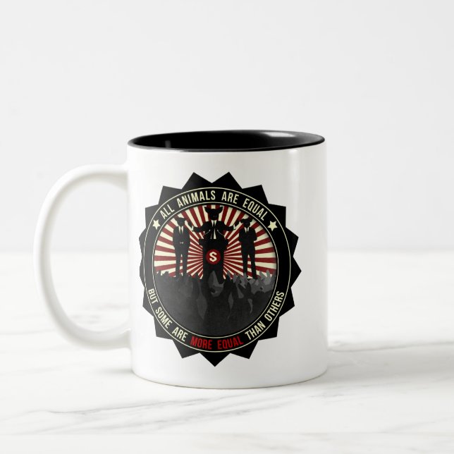 Caneca De Café Em Dois Tons Todos os animais são iguais (Esquerda)