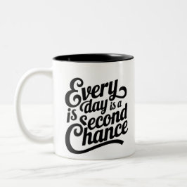 Caneca De Café Em Dois Tons Todos os dias é uma oportunidade - Mug de arte mat