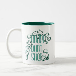 Caneca De Café Em Dois Tons Todos os gatos: Adopt não compra