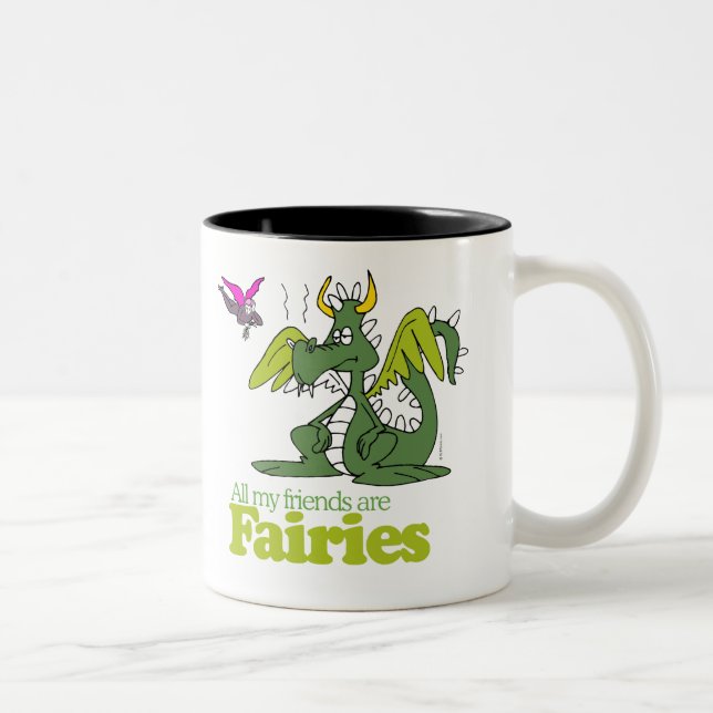 Caneca De Café Em Dois Tons Todos os meus amigos são Fadas (Direita)