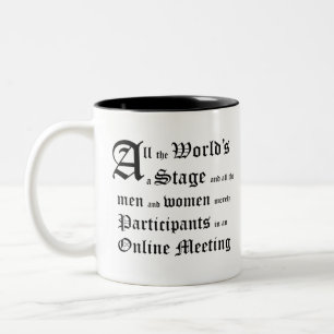 Caneca De Café Em Dois Tons Todos os mundos uma torção pandêmica Palco