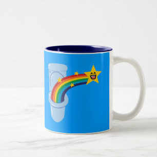 Caneca De Café Em Dois Tons Toilet Rainbow