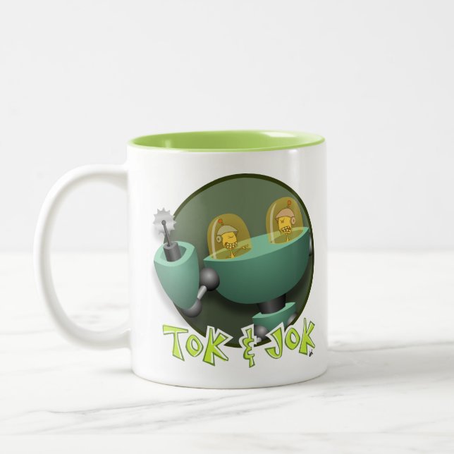 Caneca De Café Em Dois Tons TokBOT e JokBOT Mug (Esquerda)