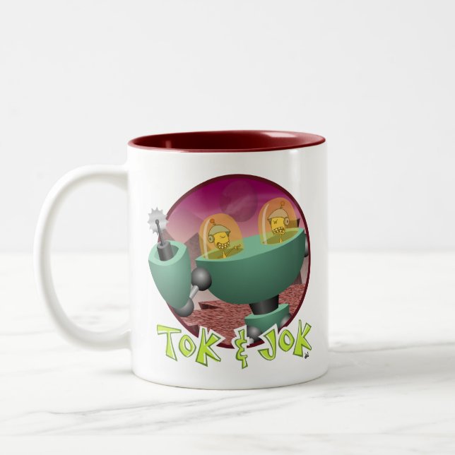 Caneca De Café Em Dois Tons TokBOT e JokBOT Mug (Esquerda)