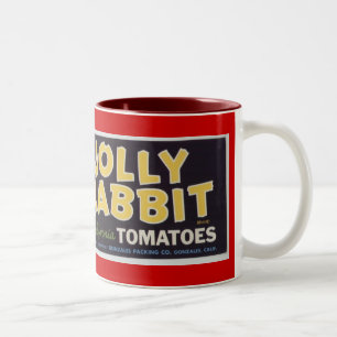 Caneca De Café Em Dois Tons Tomates alegres do coelho