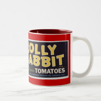 Caneca De Café Em Dois Tons Tomates alegres do coelho