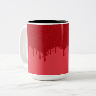 Caneca De Café Em Dois Tons Tomato Red Drip Personalizado De Dois Tons