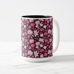 Caneca De Café Em Dois Tons Toneladas de Magnolia Rosa