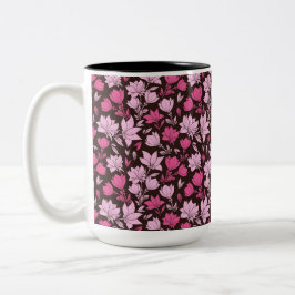 Caneca De Café Em Dois Tons Toneladas de Magnolia Rosa