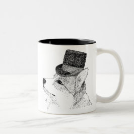 Caneca De Café Em Dois Tons Top Hat Corgi