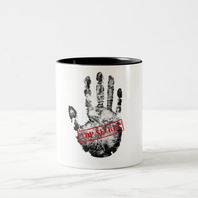 Caneca De Café Em Dois Tons Top Secret Mug. (Centro)
