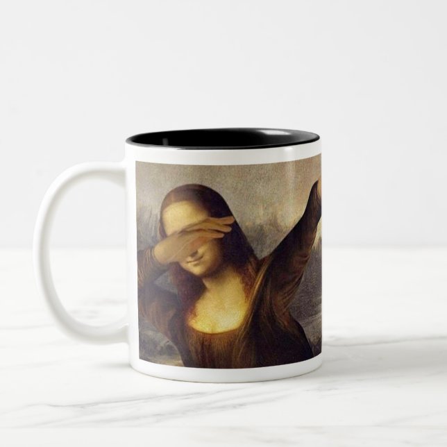 Caneca De Café Em Dois Tons Toque ligeiro de Mona Lisa (Esquerda)