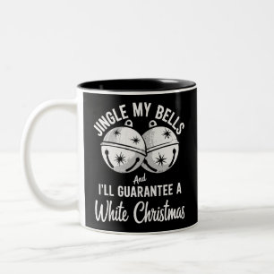 Caneca De Café Em Dois Tons Toque Meus Sinos E Eu Garanto Natal Branco